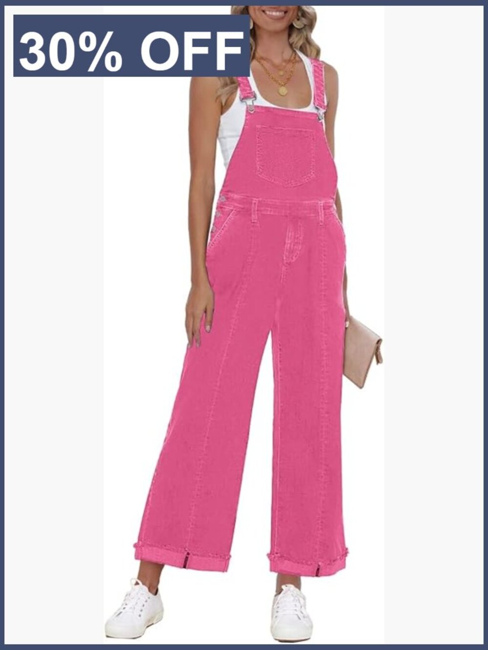 Stretchy Denim Overalls for Women Loose Fit Wide Leg Adjustable Straps